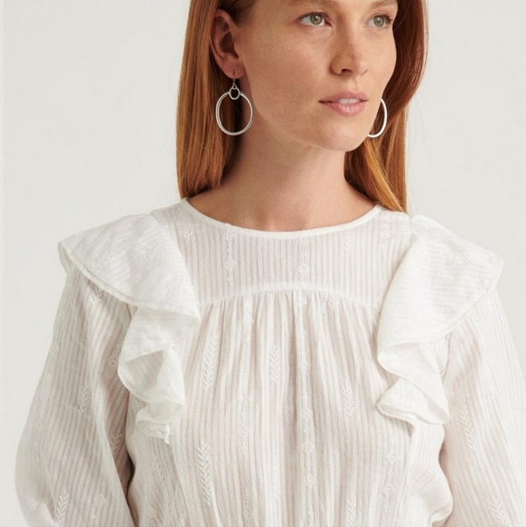 Lucky Brand White Charlie Ruffle Mini Dress - Picture 2 of 11